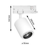 Weißer LED-Strahler aus Metall mit 142 mm Höhe und 78 mm Durchmesser für moderne Innenbeleuchtung