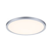 Runde LED-Deckenleuchte mit silbernem Aluminiumrahmen und warmweißem Licht für moderne Wohnräume