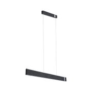 Suspension LED noire moderne avec revêtement en tissu et cadre en aluminium pour un éclairage élégant