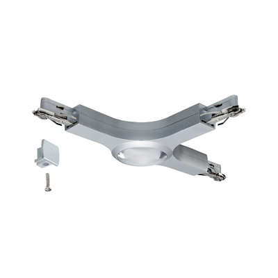 Connecteur LED triple en métal argenté avec diffuseur et vis de montage pour systèmes d'éclairage