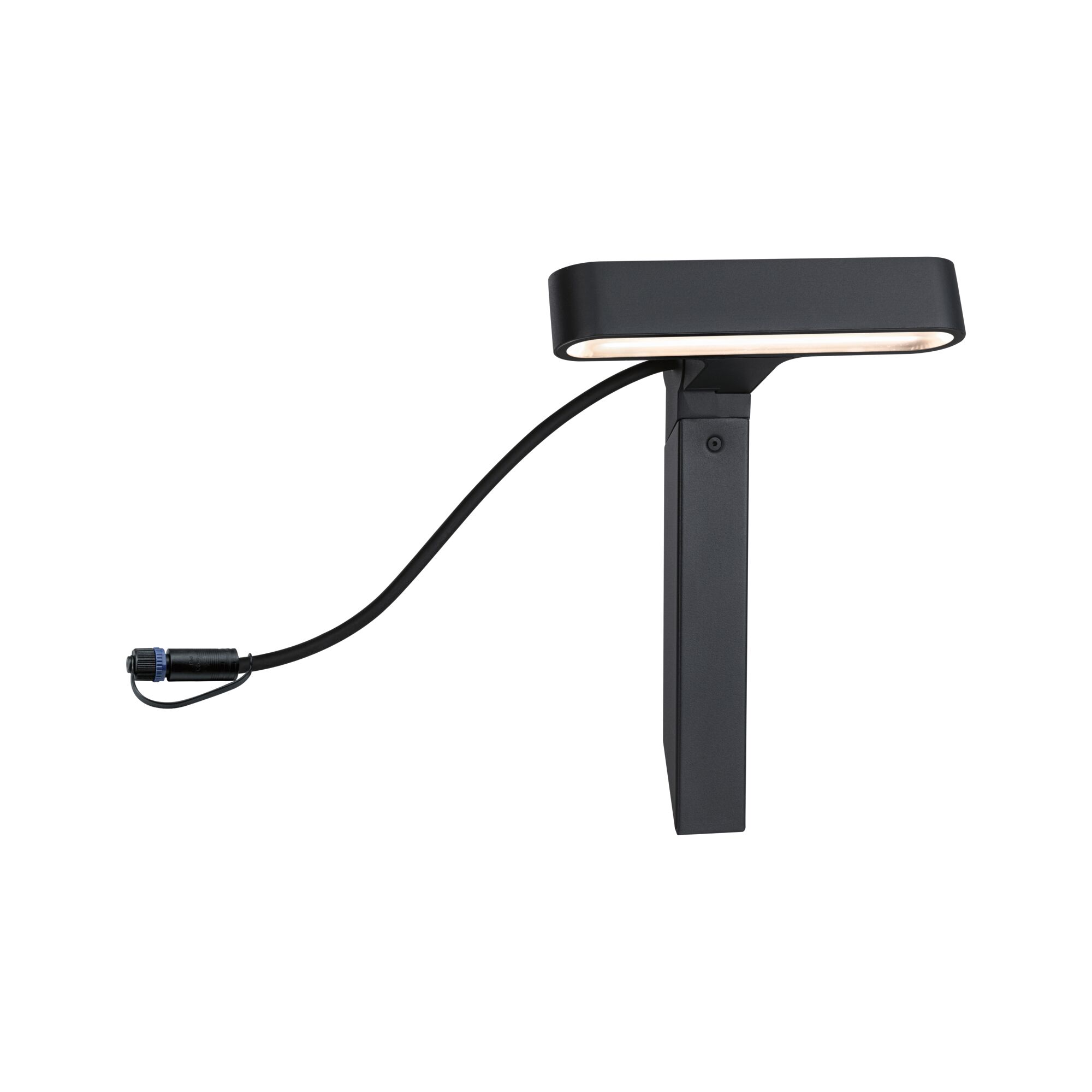 Black LED outdoor spike light with cable for garden and exterior lighting solutions