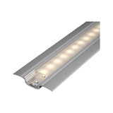 Aluminium LED-profiel met melkachtige diffuser en warm wit licht voor indirecte verlichting