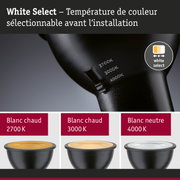 Lampe LED noire avec température de couleur réglable de 2700K à 4000K pour lumière chaude à neutre
