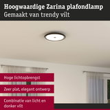 Ronde Zarina plafondlamp van donker vilt met plat elegant ontwerp en hoge lichtopbrengst