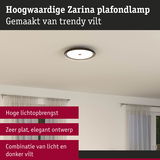 Ronde Zarina plafondlamp van donker vilt met plat elegant ontwerp en hoge lichtopbrengst
