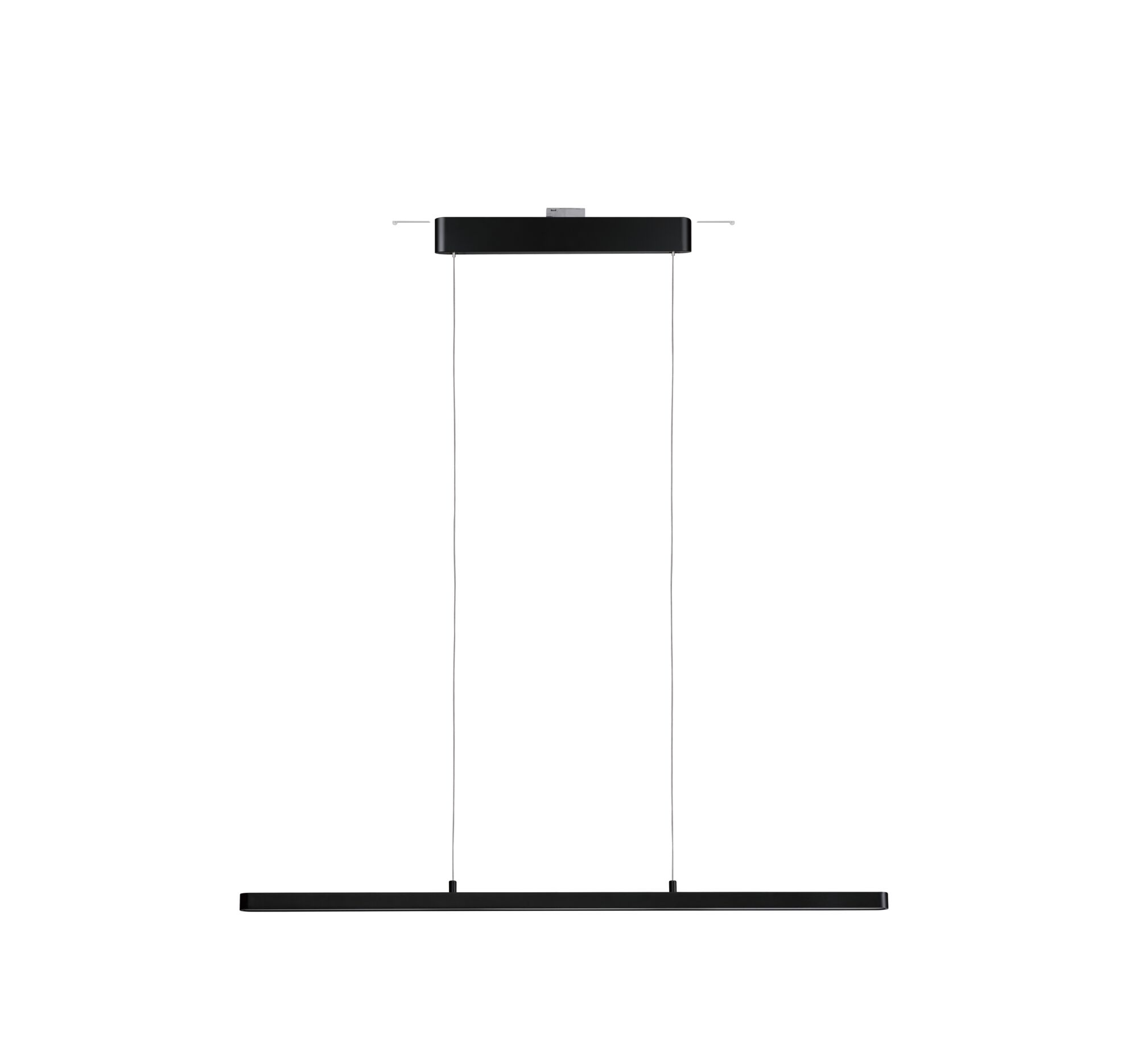 Schwarze LED-Pendelleuchte aus Metall mit schlankem Design für moderne Innenbeleuchtung