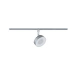 Moderne zilverkleurige aluminium LED-spot op railsysteem voor veelzijdige verlichting