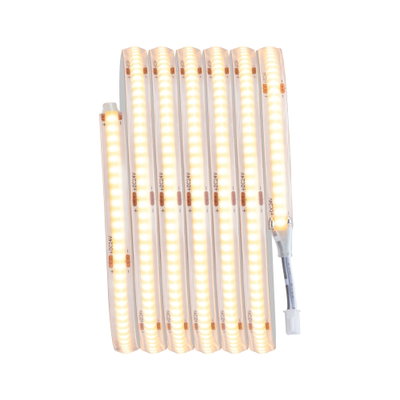 Flexible LED strip with warm white light and 24V connector for versatile lighting applications