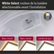Sélecteur de couleur blanc pour lampe LED de plafond réglable avec cadre en bois et lumière chaude à neutre