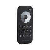 Black remote control with buttons and dial for Paulmann LED lighting system