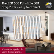 MaxLED 500 COB LED strip 2.5 m white with tunable white light, 10 mm wide for delicate profile lighting