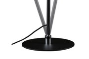 Black metal lamp base with round foot and cable for modern LED desk lamp lighting