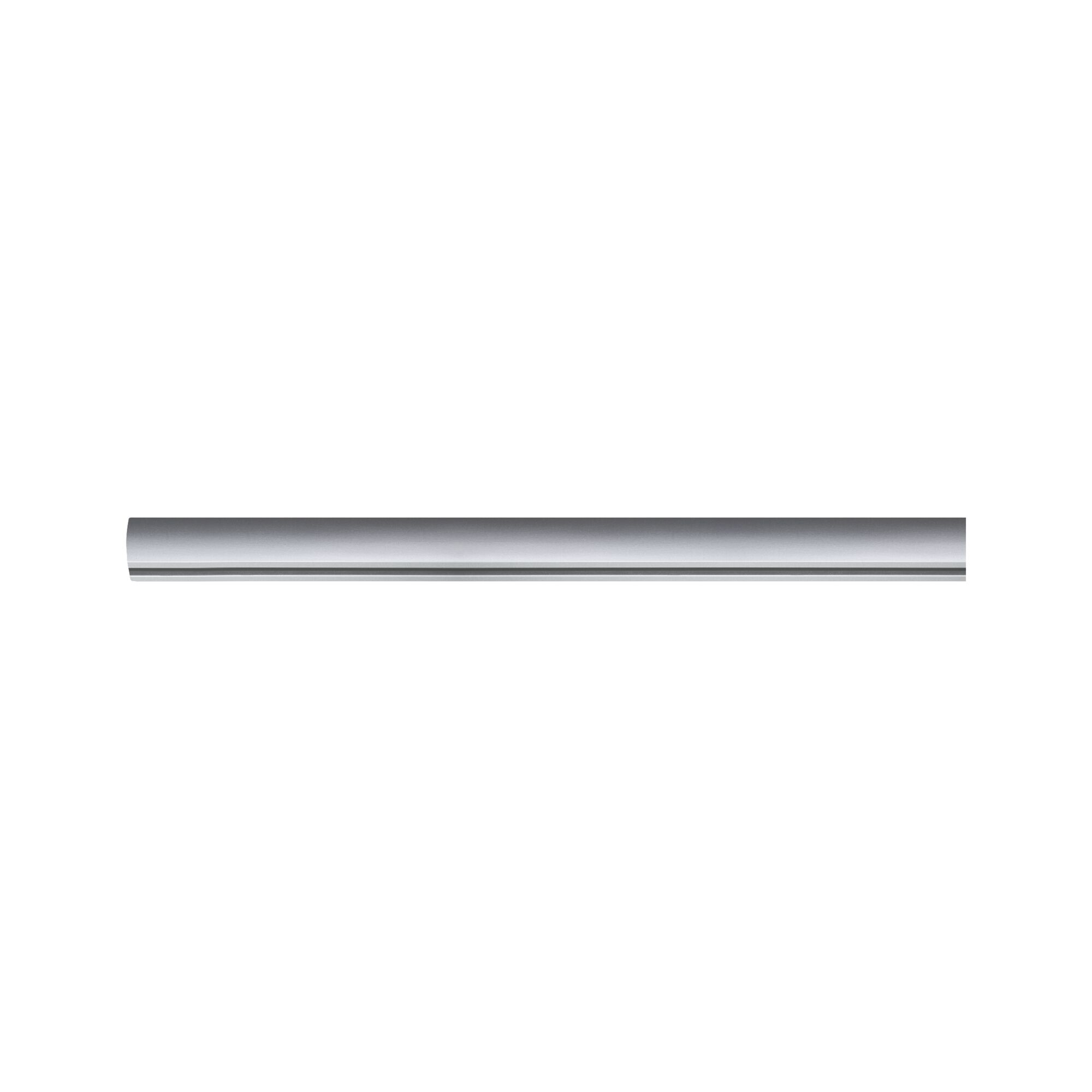 Long slim aluminum wall light in silver for modern LED lighting solutions.