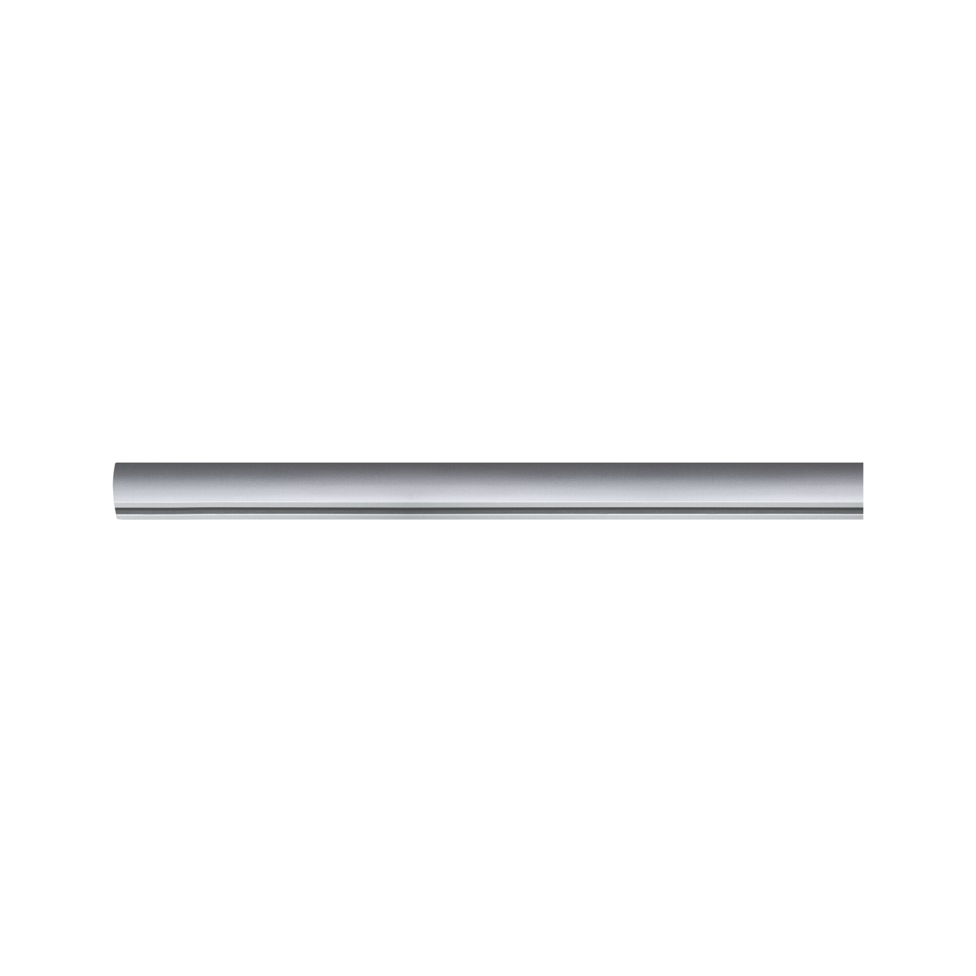 Long slim aluminum wall light in silver for modern LED lighting solutions.