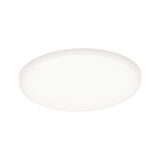 Round white LED ceiling light made of plastic for energy-efficient room lighting