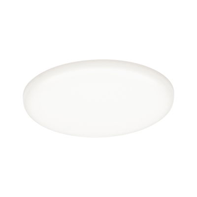 Round white LED ceiling light made of plastic for energy-efficient room lighting