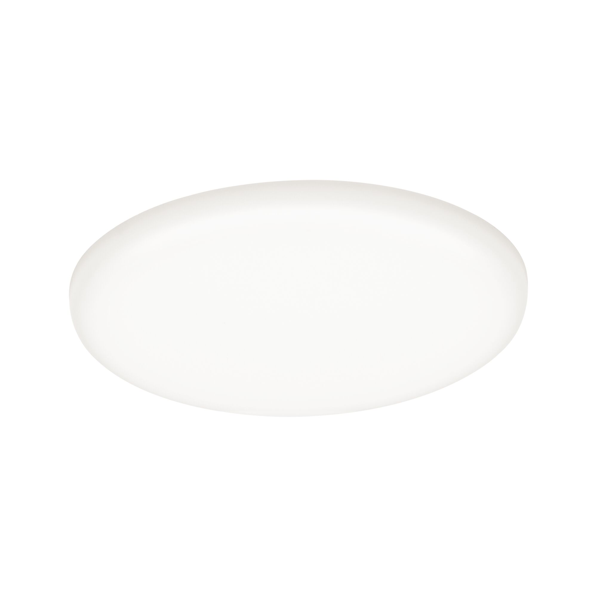 Round white LED ceiling light made of plastic for energy-efficient room lighting
