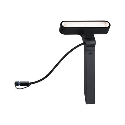 Black LED outdoor spike light with cable for garden and exterior lighting solutions
