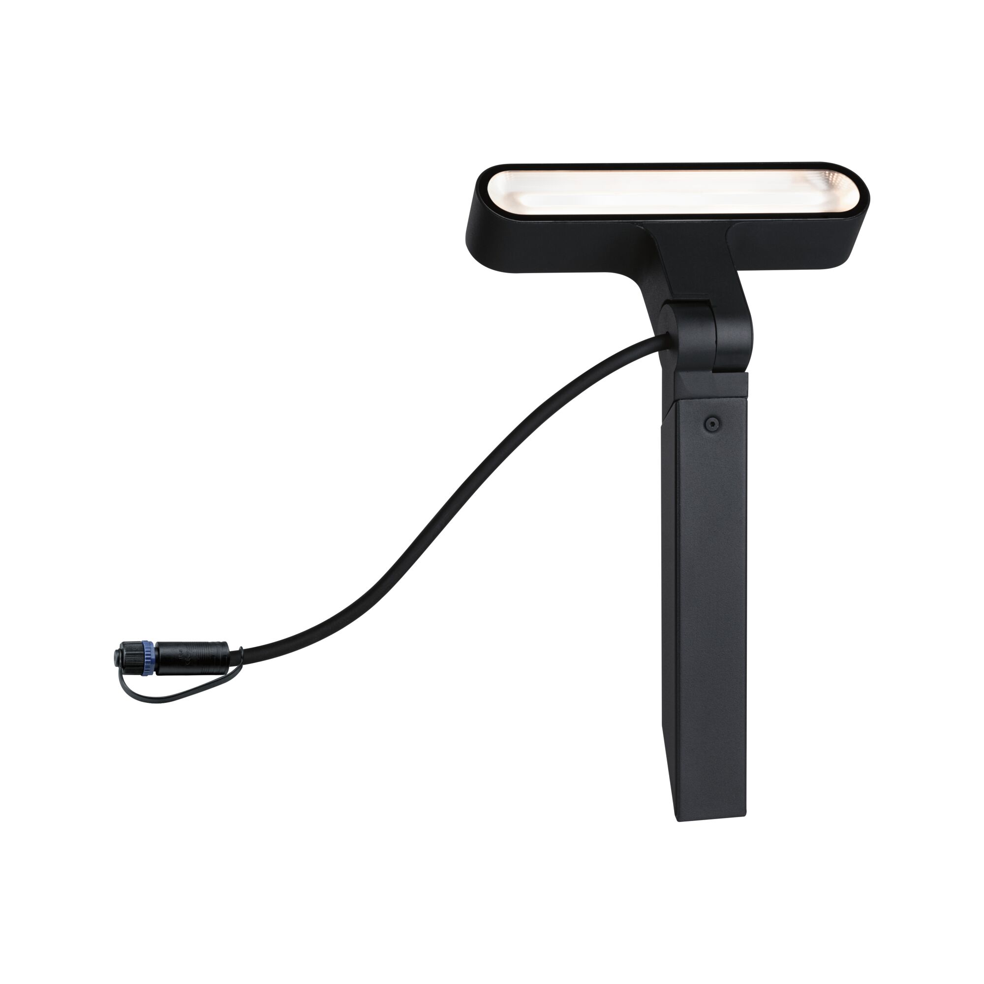 Plug & Shine LED Gartenstrahler Ito Einzelspot Horizontale Ausrichtung IP65 3000K 6W Anthrazit Schwarze LED-Außenleuchte mit Erdspieß und Kabel für Gartenbeleuchtung und Außenbereich