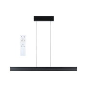 Black metal LED pendant light with remote control for dimmable lighting in modern design