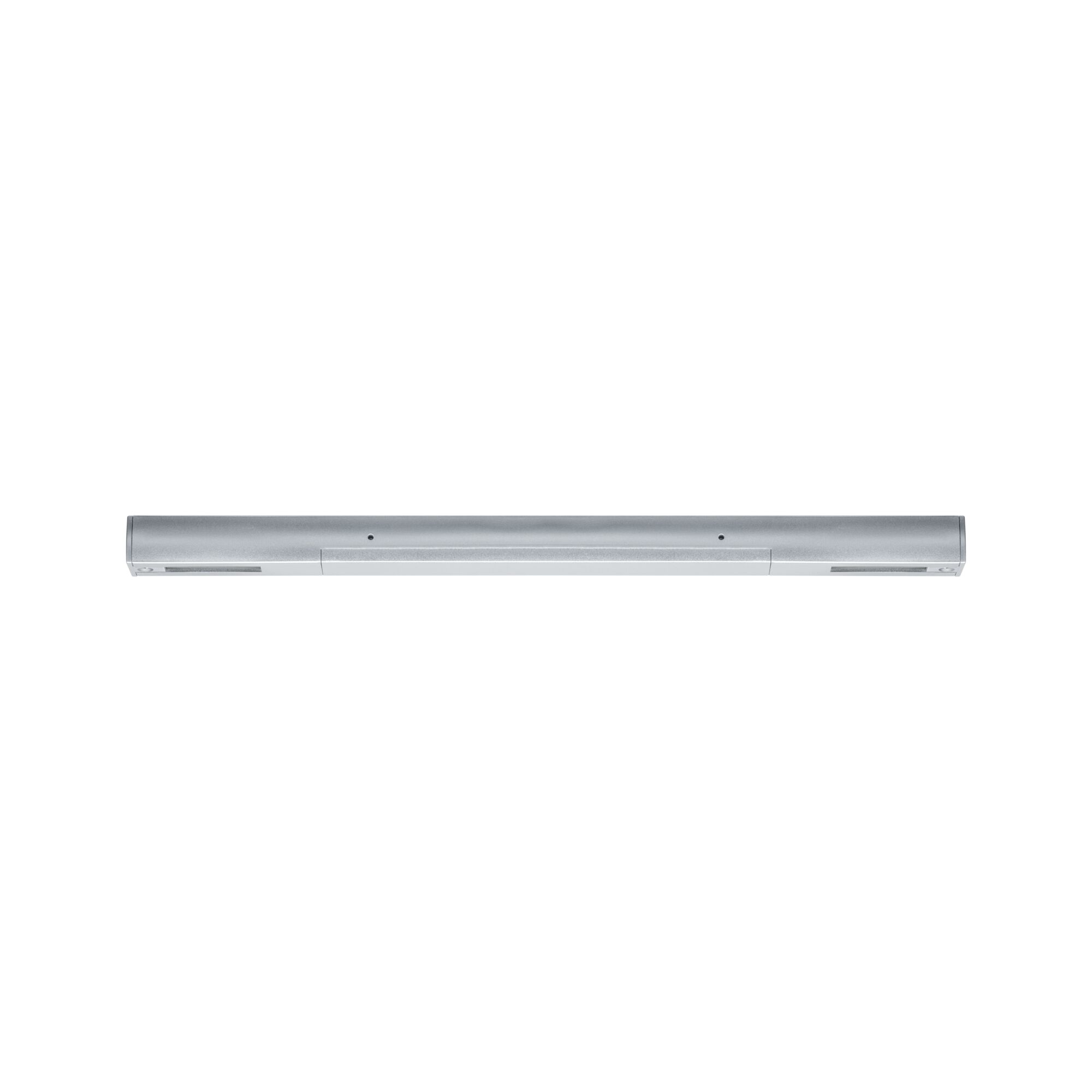 Long silver metal LED under-cabinet light for modern kitchen and workspace illumination