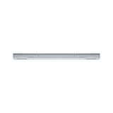 Long silver metal LED under-cabinet light for modern kitchen and workspace illumination