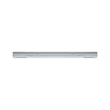 Long silver metal LED under-cabinet light for modern kitchen and workspace illumination