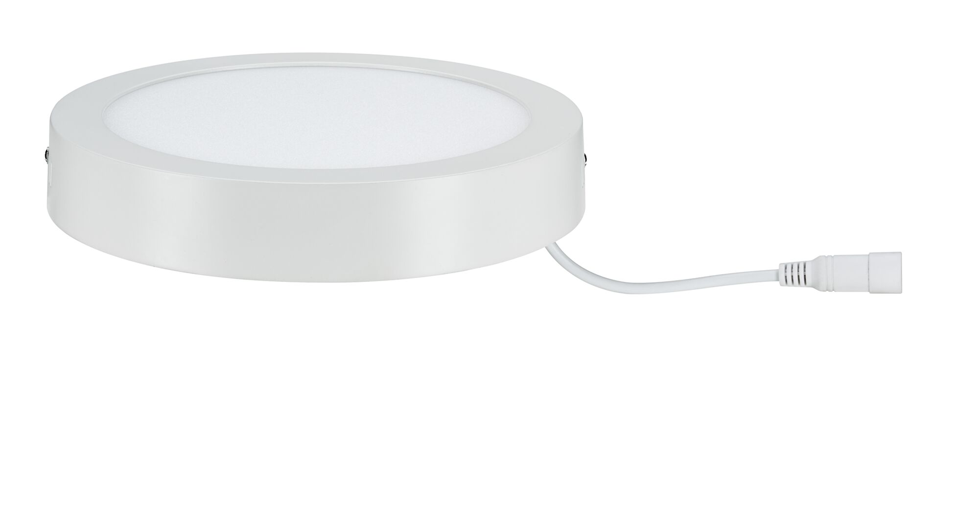 Round white LED panel with cable, energy-saving ceiling light for living spaces