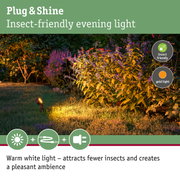 Garden lighting with insect-friendly warm white light for sustainable outdoor illumination