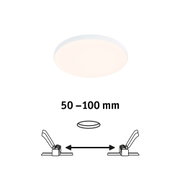 Runde weiße LED-Deckenleuchte mit warmweißem Licht und flachem Design für moderne Innenräume
