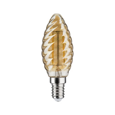 Amber spiral LED bulb with E14 base for decorative lighting and vintage style