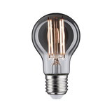 Clear glass LED bulb with visible filaments, energy-efficient lighting option for modern interiors