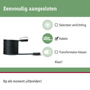 Zwart kabel met connector voor verlichtingssystemen, flexibel en uitbreidbaar voor eenvoudige installatie