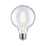 Klarer LED-Glühbirne mit sichtbaren Filamenten und E27-Fassung für energiesparende Beleuchtung