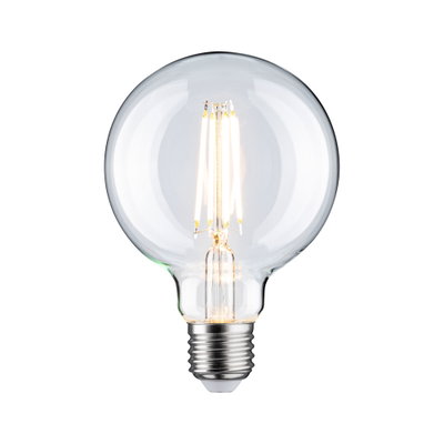 Klarer LED-Glühbirne mit sichtbaren Filamenten und E27-Fassung für energiesparende Beleuchtung