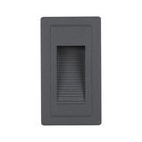 Rectangular anthracite plastic LED recessed light with ribbed light opening for modern lighting