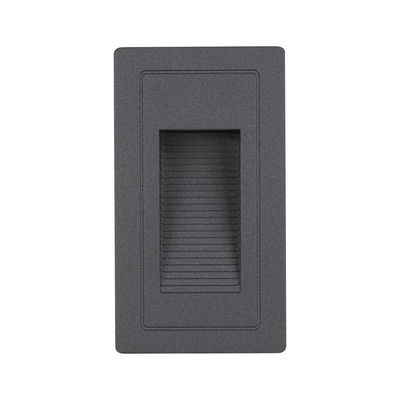 Rectangular anthracite plastic LED recessed light with ribbed light opening for modern lighting