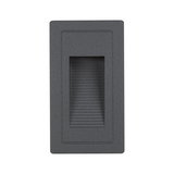Rectangular anthracite plastic LED recessed light with ribbed light opening for modern lighting