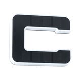 White and black C-shaped LED light with solar panels for energy-efficient lighting