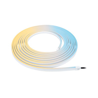 Fleksibelt LED-lysbånd med varmt og koldt hvidt lys i hvid plastikramme