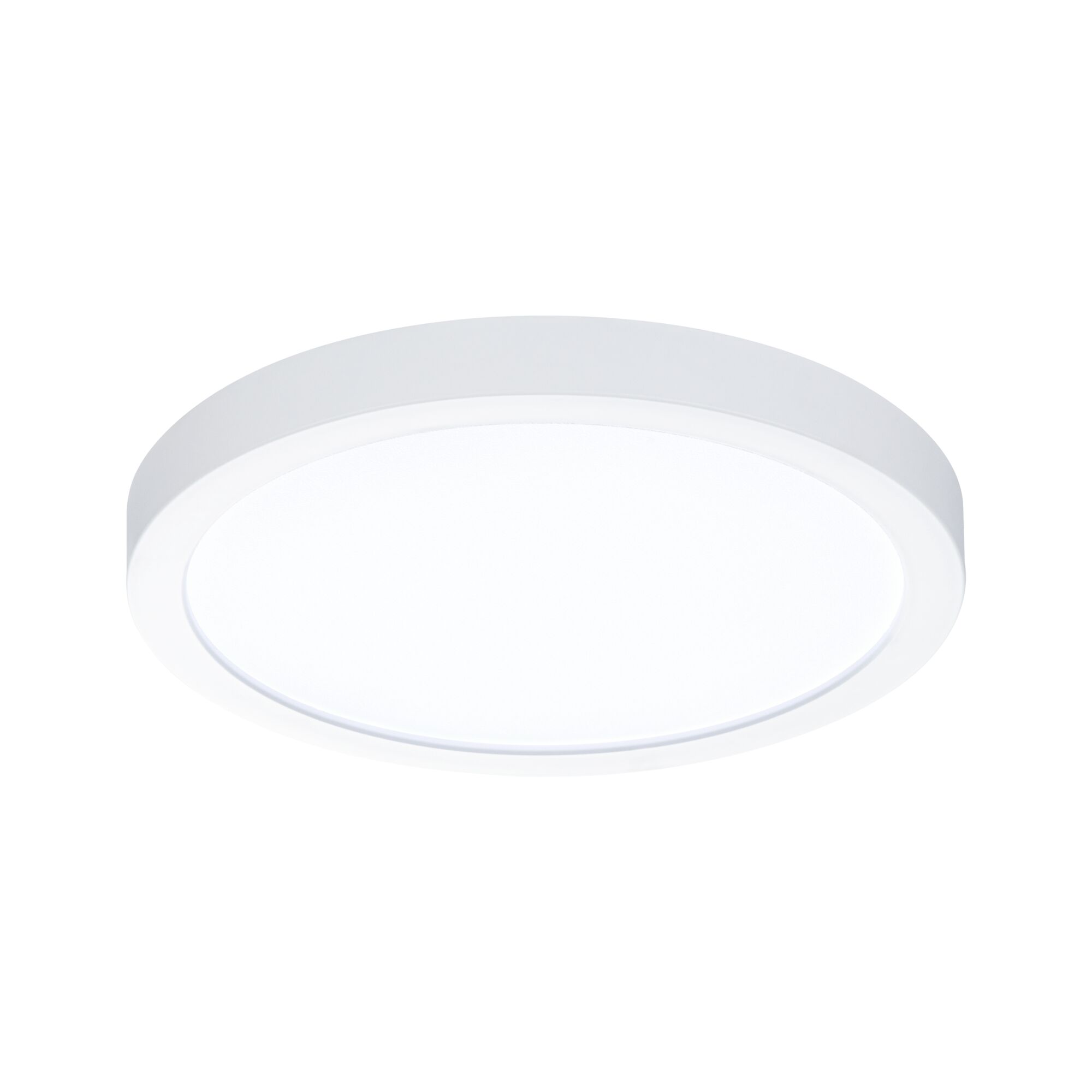 Round white LED ceiling light made of plastic for modern home lighting