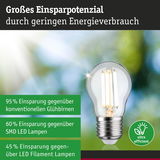 Energiesparende LED-Glühbirne mit klarem Glas und Metallfassung, hohe Effizienz und Einsparpotenzial
