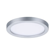 Rundes LED-Deckenlicht mit silbernem Aluminiumrahmen und weißem Diffusor für moderne Beleuchtung