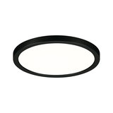 Round LED ceiling light with black aluminum frame and white diffuser for modern room lighting