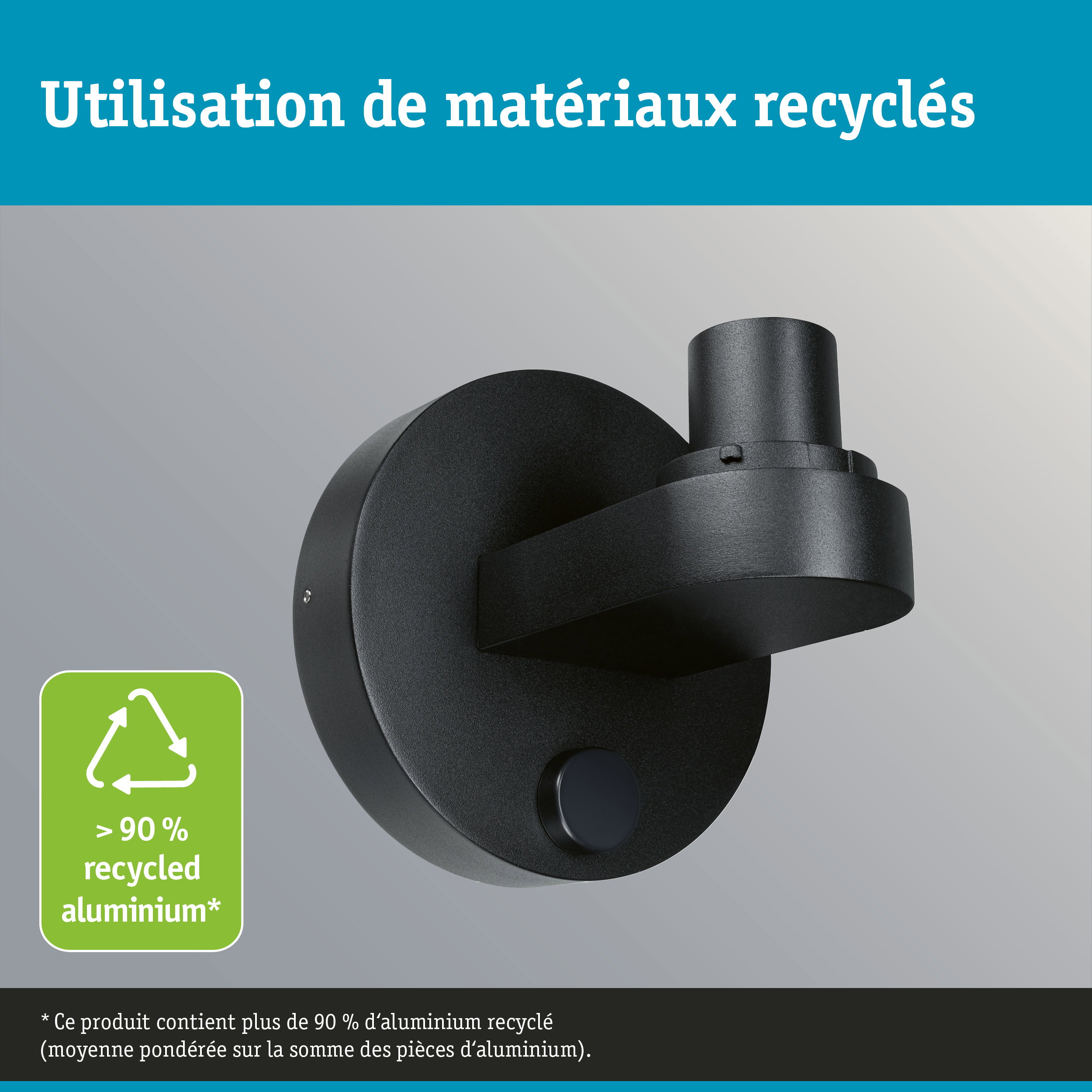 ModuShine Support mural Émission lumineuse simple IP44 rond Anthracite