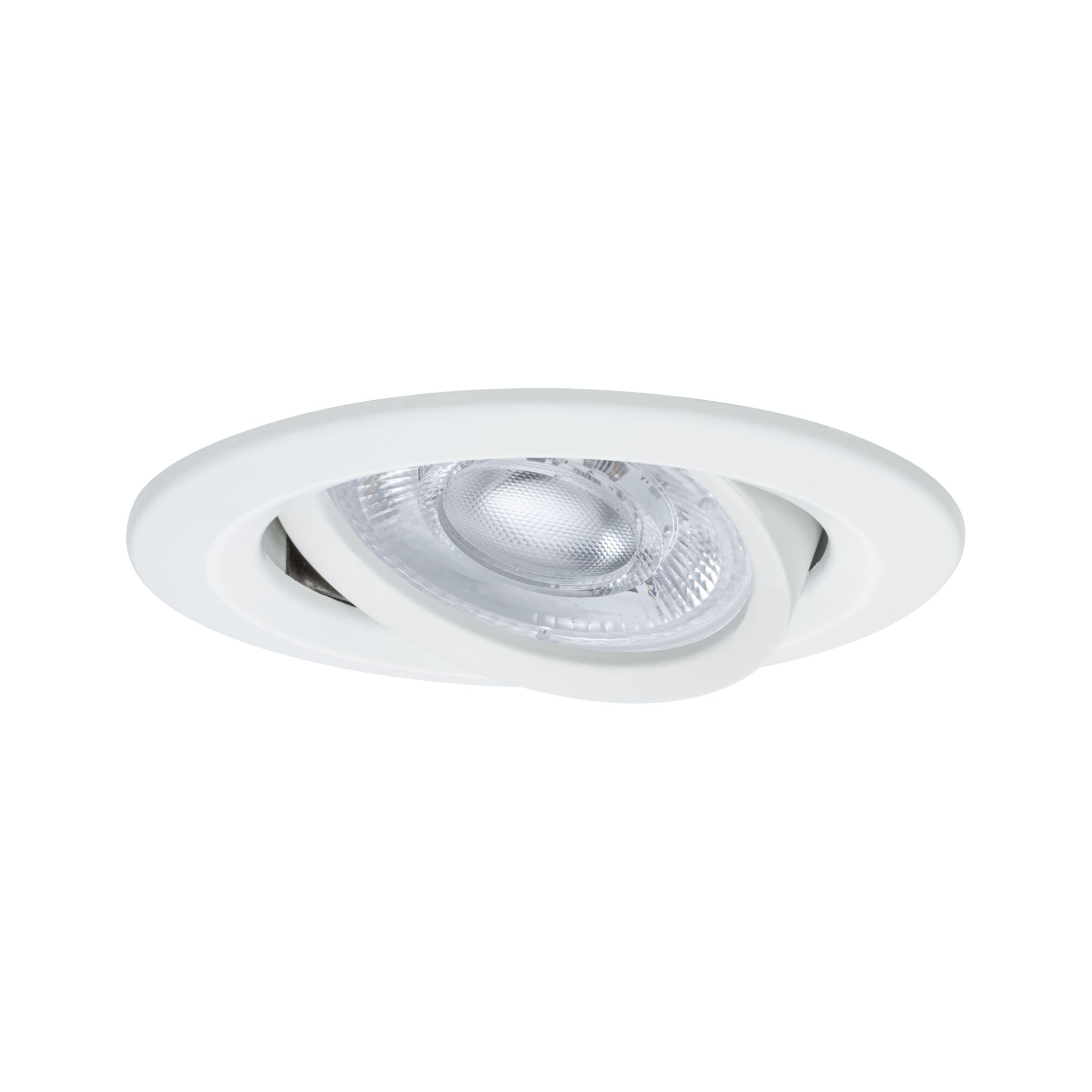 White plastic recessed spotlight with adjustable reflector for flexible LED lighting solutions