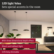 Black LED pendant lights Volea with direct and indirect light for modern living spaces