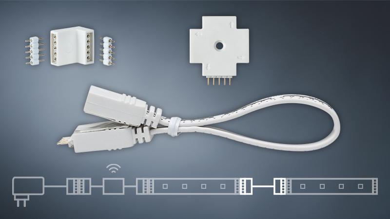 MaxLED Verbindern für die LED Strips. Die Verbinder erhöhen die Flexibilität der LED Strips.