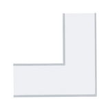 White L-shaped LED light panel with silver frame for modern indoor lighting solutions