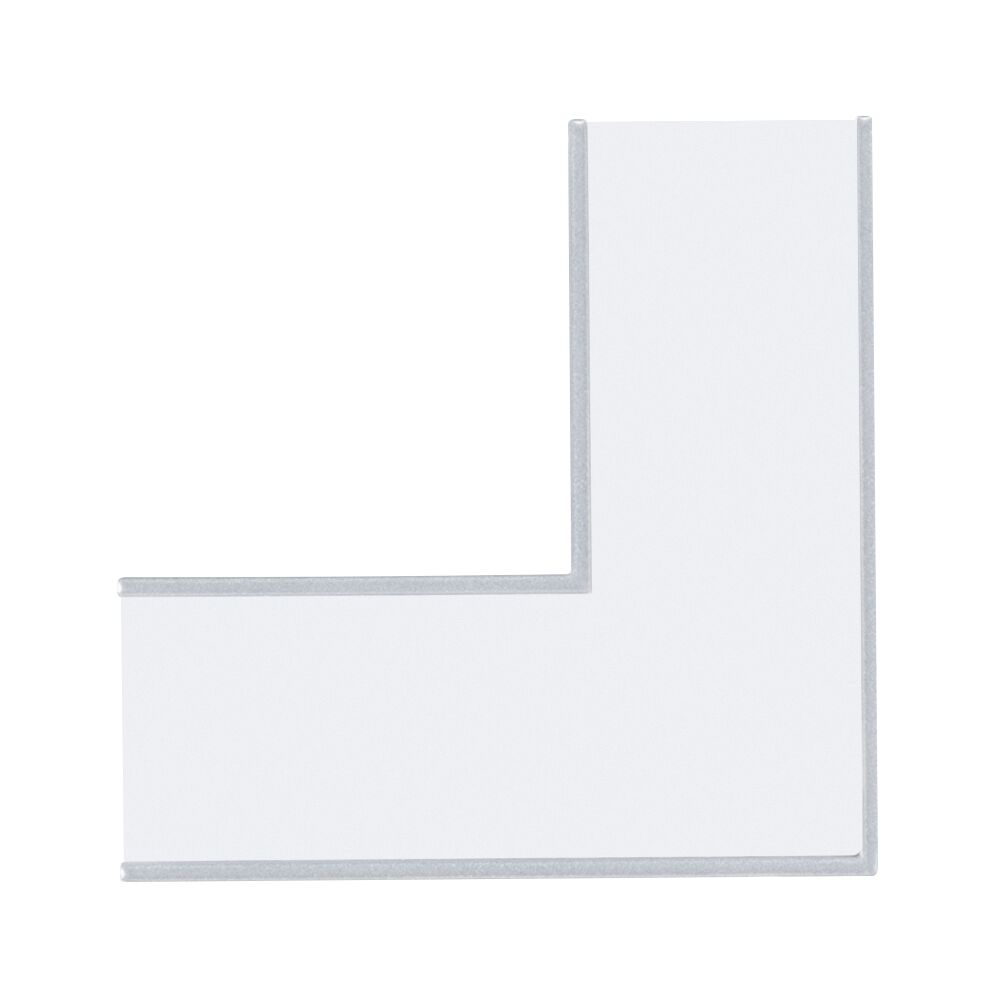 White L-shaped LED light panel with silver frame for modern indoor lighting solutions